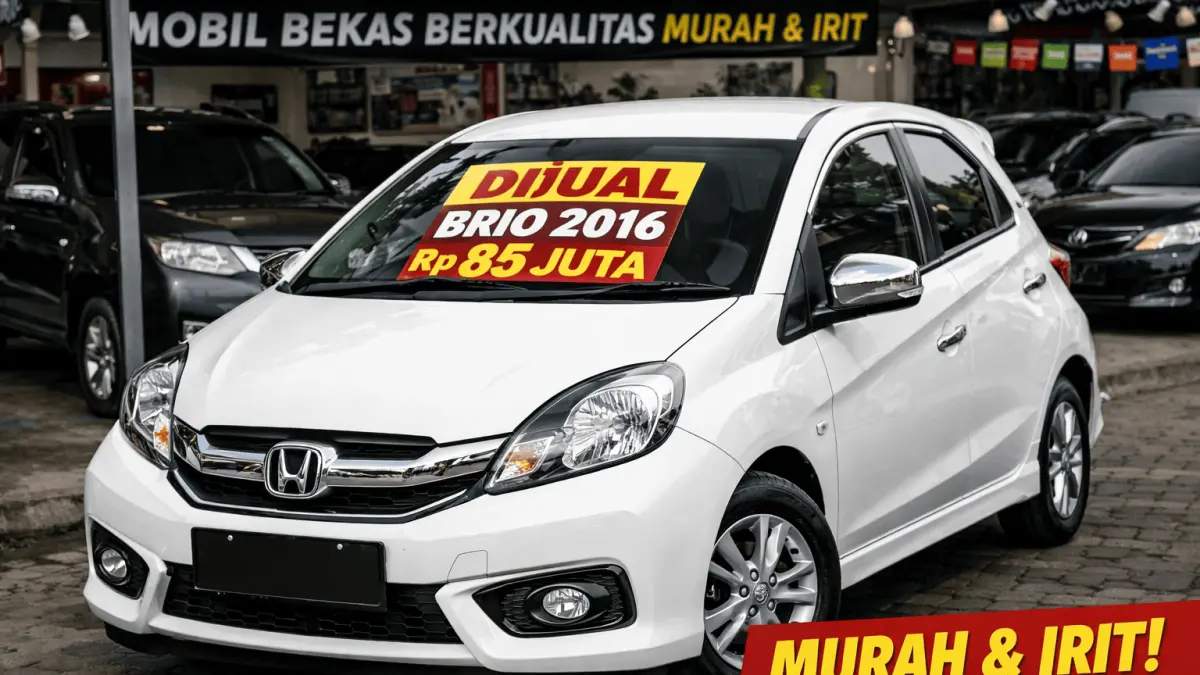 Honda Brio bekas 2016 harga Rp85 jutaan, mobil murah irit siap pakai cocok pemula dengan kondisi layak dan fitur cukup.