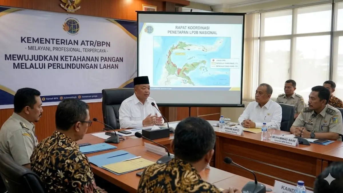 Menteri ATR/BPN Nusron Wahid kunci 89% lahan sawah nasional. Pembatasan alih fungsi lahan sawah kini maksimal hanya 11% demi ketahanan pangan nasional.