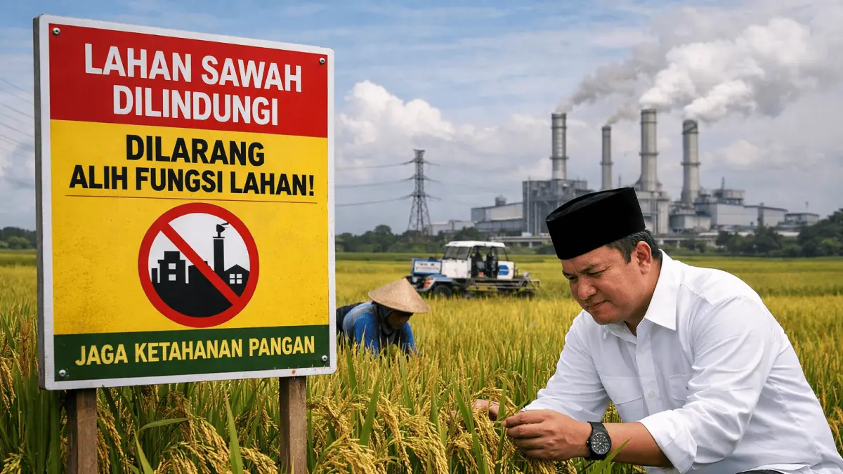 Menteri ATR/BPN Nusron Wahid sukses tekan alih fungsi lahan sawah & sita 284 ribu ha tanah terlantar. Simak gebrakan lengkapnya di sini!