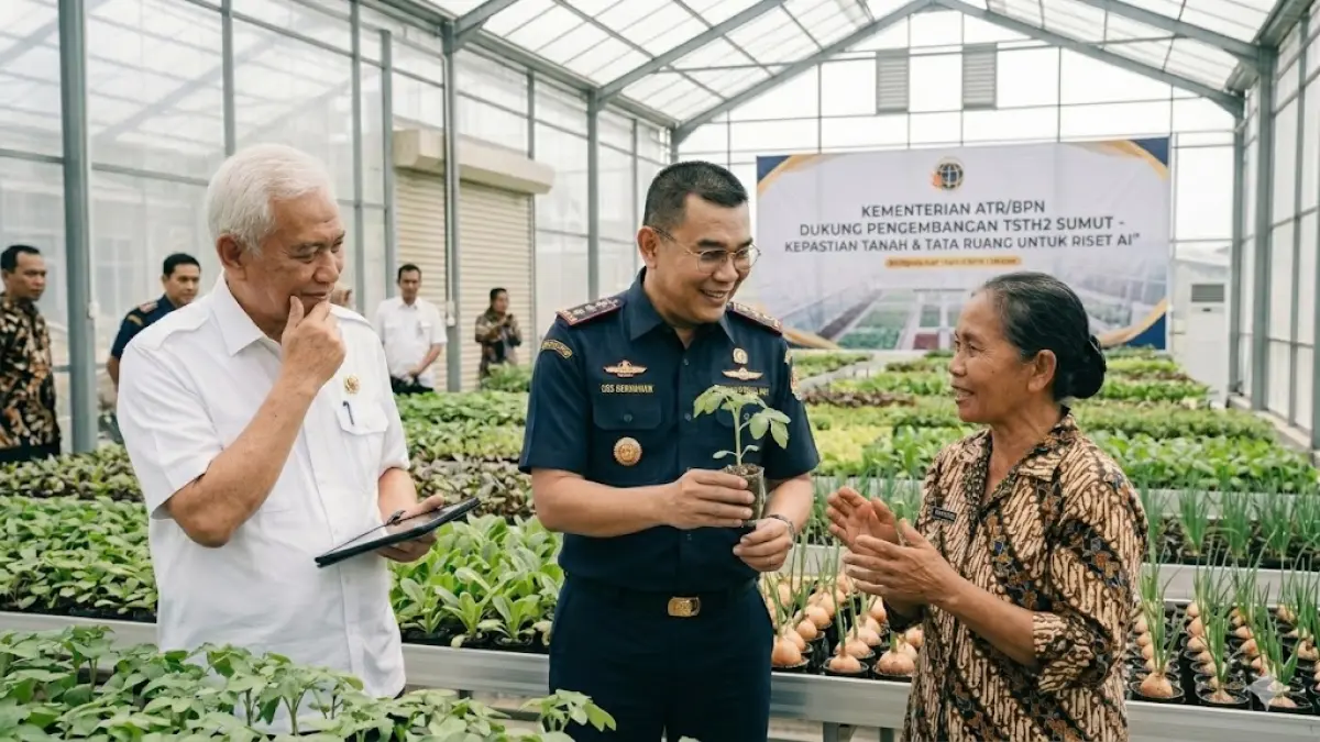 Wamen Ossy Dermawan dukung Pengembangan Kawasan TSTH2 Sumatera Utara. Pastikan kepastian tata ruang & tanah untuk riset pertanian berbasis AI. Cek di sini!