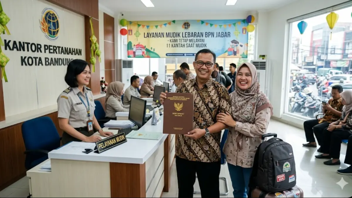 Butuh urus sertifikat saat lebaran? Cek 11 loket layanan pertanahan Jawa Barat yang tetap buka saat mudik. Urusan tanah beres, silaturahmi tetap lancar!