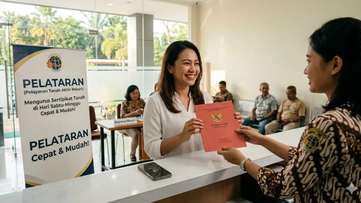 Ingin urus sertipikat tanah tapi sibuk kerja? Cek jadwal layanan PELATARAN Sabtu-Minggu di sini. Proses mandiri cepat, mudah, dan transparan!
