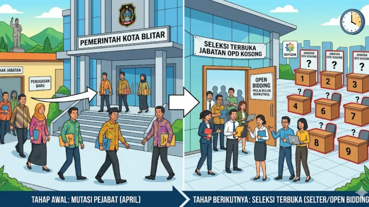 Pemerintah Kota (Pemkot) Blitar bakal geser-geser pejabat lagi.