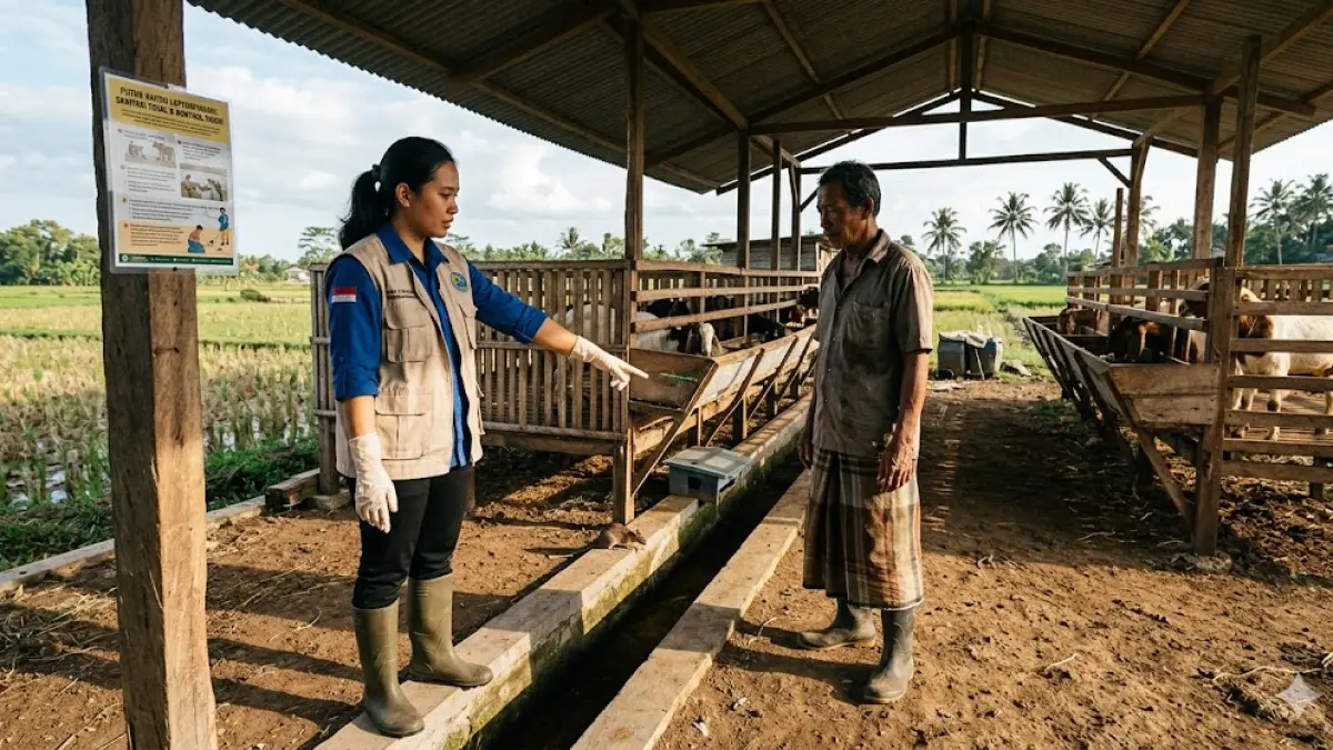 Strategi sanitasi total menjadi langkah paling efektif dalam memutus rantai penyebaran penyakit leptospirosis pada hewan ternak