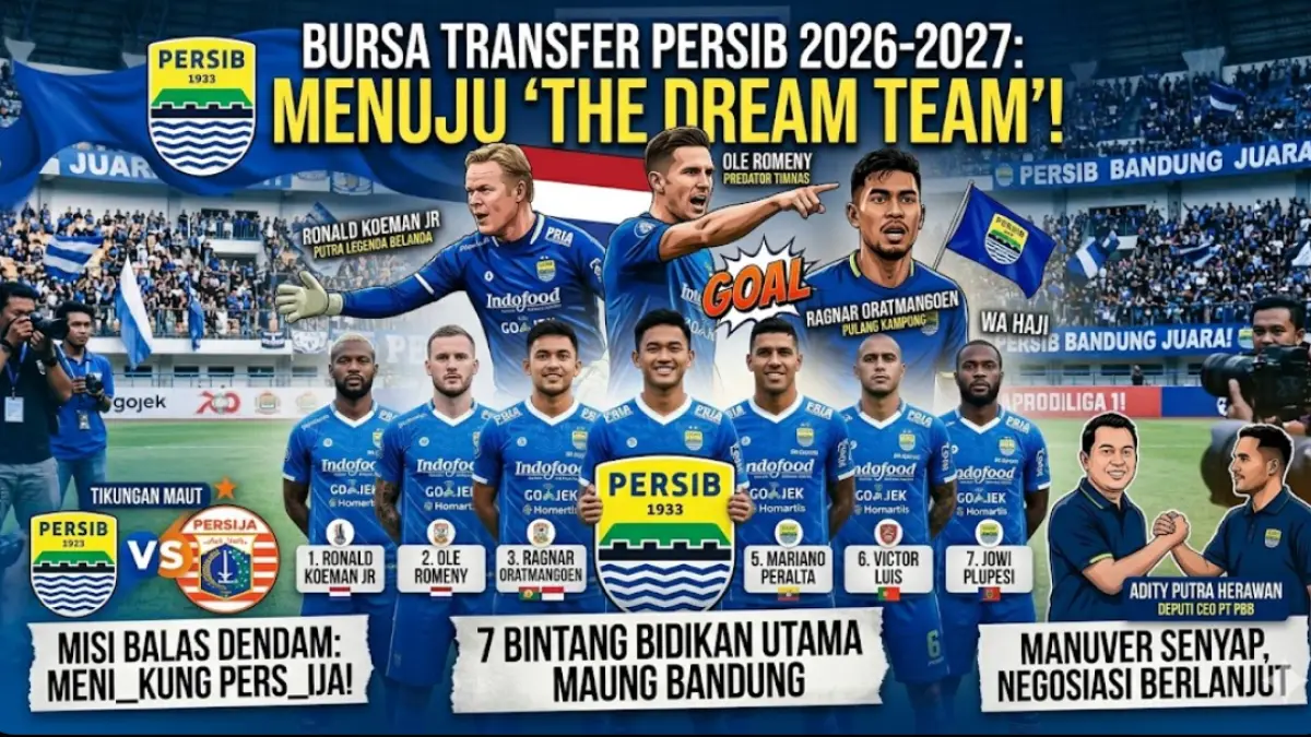 Bursa transfer Persib guncang Liga 1! Bidik 7 bintang mulai dari putra legenda Belanda, Ole Romeny, hingga Ragnar Oratmangoen. Simak daftar lengkapnya!