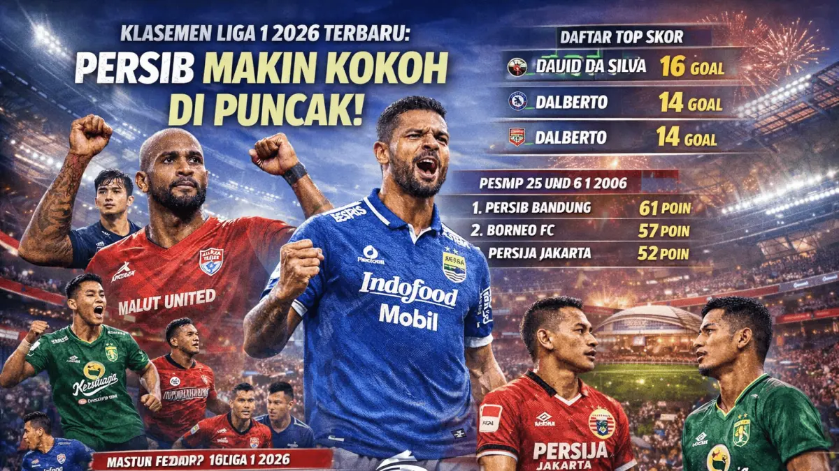Klasemen Liga 1 2026 terbaru: Persib Bandung makin kokoh di puncak usai pekan 26, hasil pertandingan ubah peta persaingan!