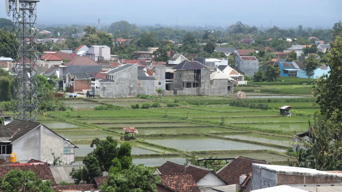 Perkembangan kota dari tahun ke tahun, khususnya permukiman warga, berdampak pada lahan pertanian.