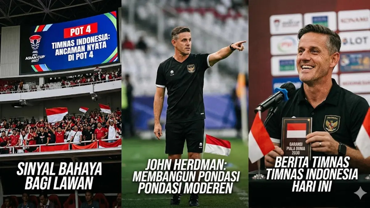 Simak update Timnas Indonesia: Strategi John Herdman di Piala AFF, tantangan untuk pemain baru, dan garansi tiket Piala Dunia 2030.