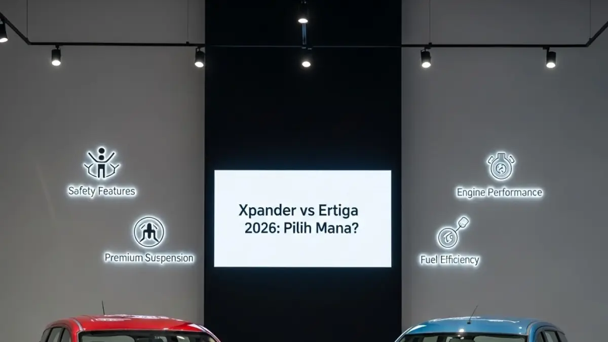 Bingung pilih Xpander atau Ertiga? Lihat perbandingan fitur keselamatan, kenyamanan suspensi, dan performa mesin terbaru 2026 Indonesia di berita ini.