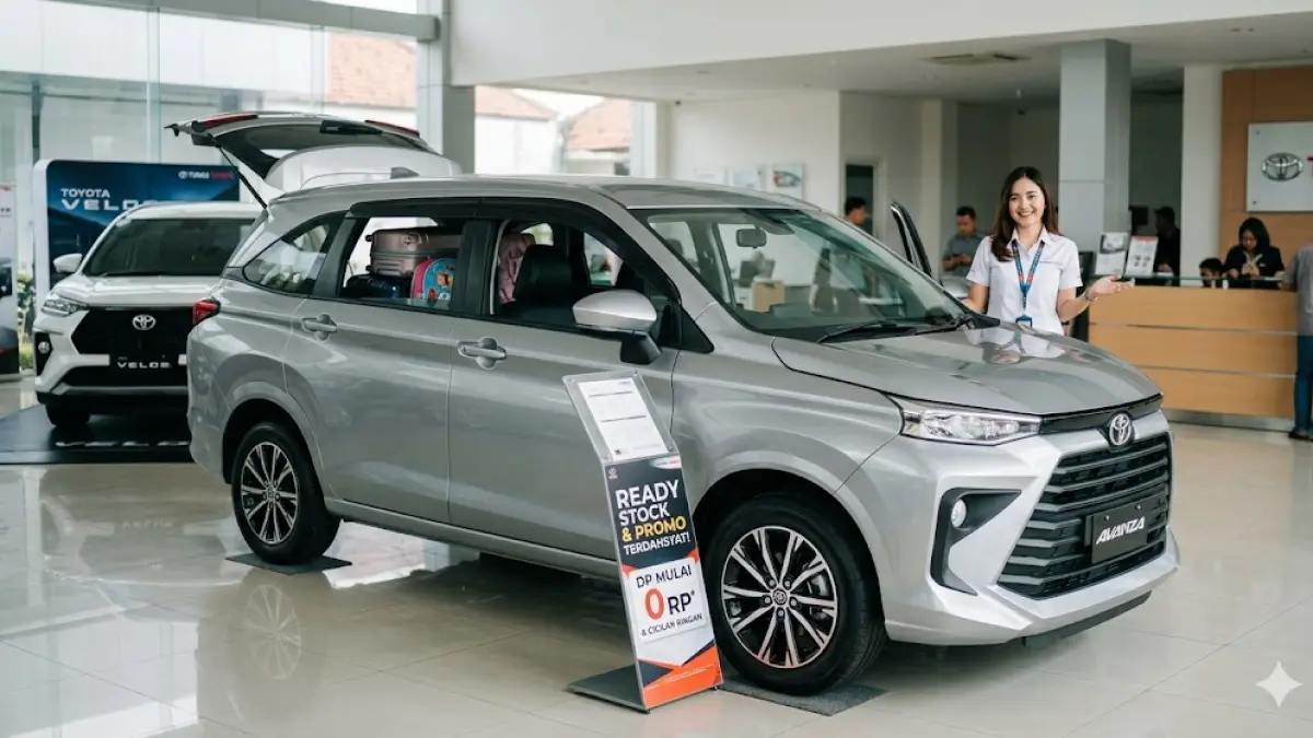 Cek promo Toyota Avanza 2026: DP mulai 0 Rupiah, cicilan ringan, & peluang bisnis rental bandara. Proses BI Checking dibantu, stok ready!