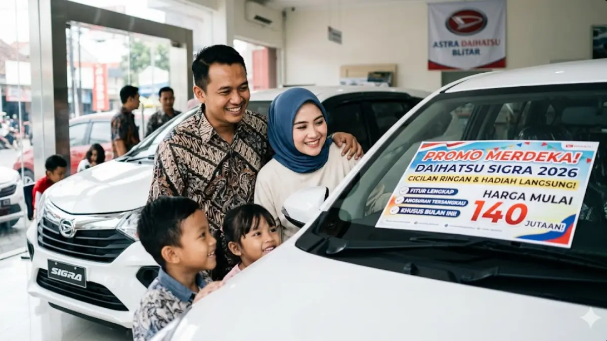 Cek spesifikasi dan harga Daihatsu Sigra 2026! MPV 7-seater paling irit, fitur lengkap, dan harga mulai 140 jutaan. Solusi mobil keluarga idaman!