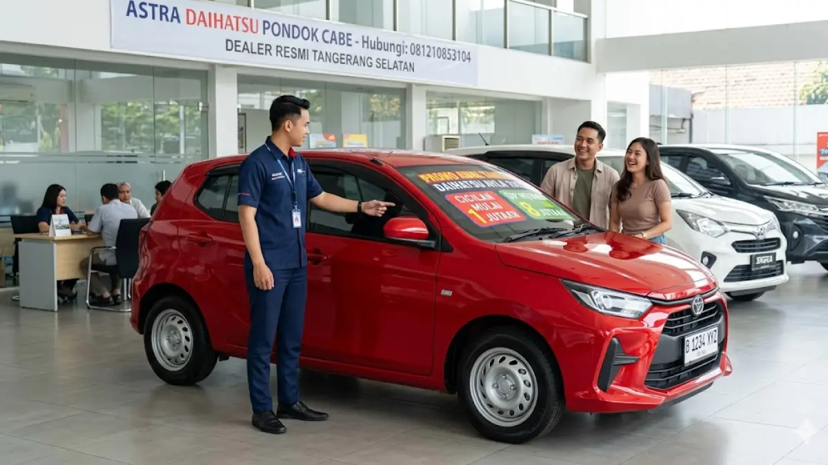 Dapatkan Daihatsu Ayla 2025 dengan cicilan mulai 1 jutaan dan DP 8 juta! Cek promo diskon gede awal tahun dan stok unit terbatas di sini.