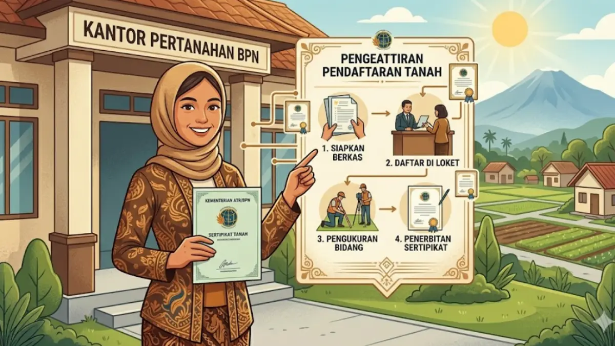 Ingin urus sertifikat tanah pertama kali secara mandiri? Simak syarat lengkap, prosedur pendaftaran, dan rincian biayanya di sini. Aman dan terpercaya!
