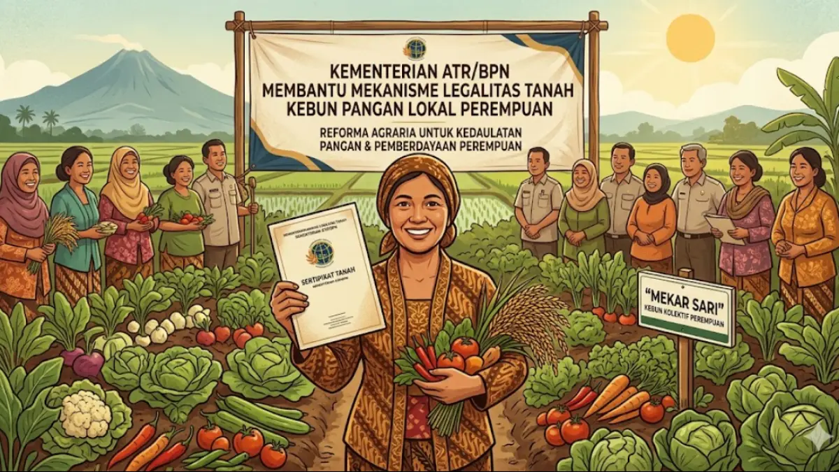 Kementerian ATR/BPN berkomitmen percepat legalitas tanah kebun pangan lokal perempuan. Langkah nyata dukung kedaulatan pangan dan Reforma Agraria!