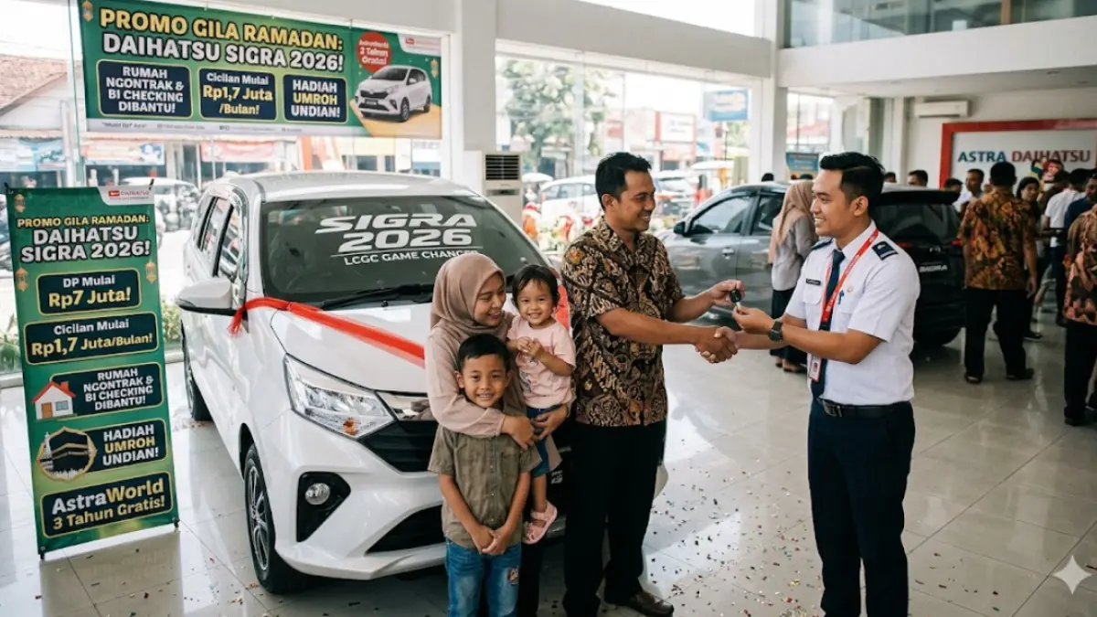 Promo Daihatsu Sigra 2026: DP cuma 7 juta, cicilan 1 jutaan! Bisa bantu BI Checking & rumah kontrak. Cek harga & spesifikasi lengkapnya di sini!
