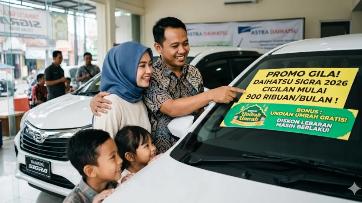 Promo Daihatsu Sigra 2026 terbaru: Cicilan mulai 900 ribuan! Cek harga, tipe 1.0 & 1.2, solusi BI Checking, hingga hadiah umrah gratis. Klik di sini!