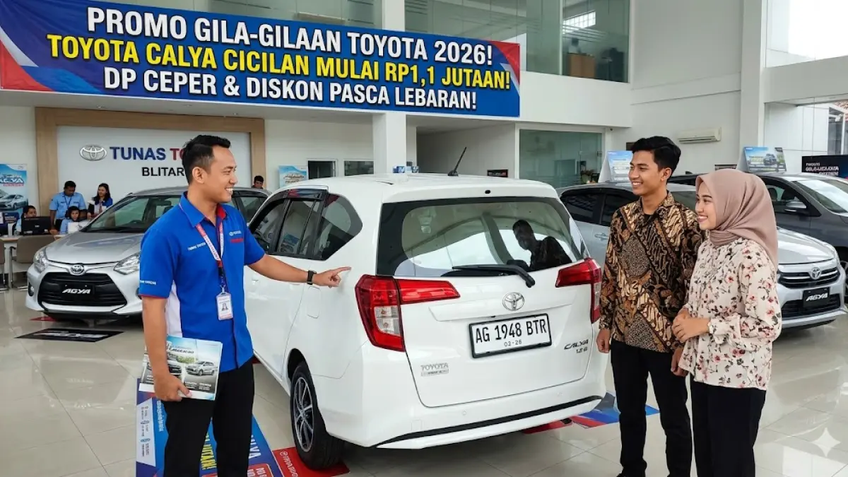 Cek Promo Toyota Calya 2026 terbaru! Cicilan mulai Rp1,1 Juta, DP murah Rp5 Juta & diskon Lebaran masih berlaku. Buruan SPK sebelum harga naik!