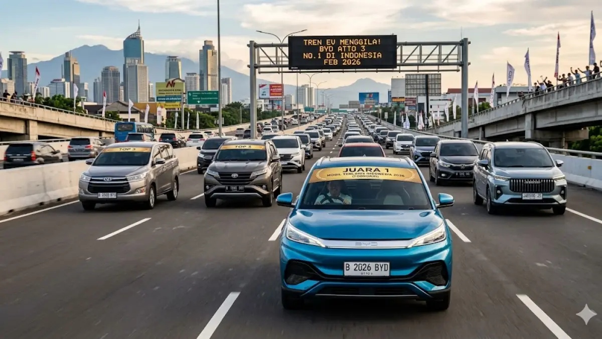 Kejutan otomotif! BYD Atto 3 jadi mobil paling laris di Indonesia 2026 terbaru. Inilah daftar 20 besar kendaraan terlaris dan tren EV yang makin menggila.