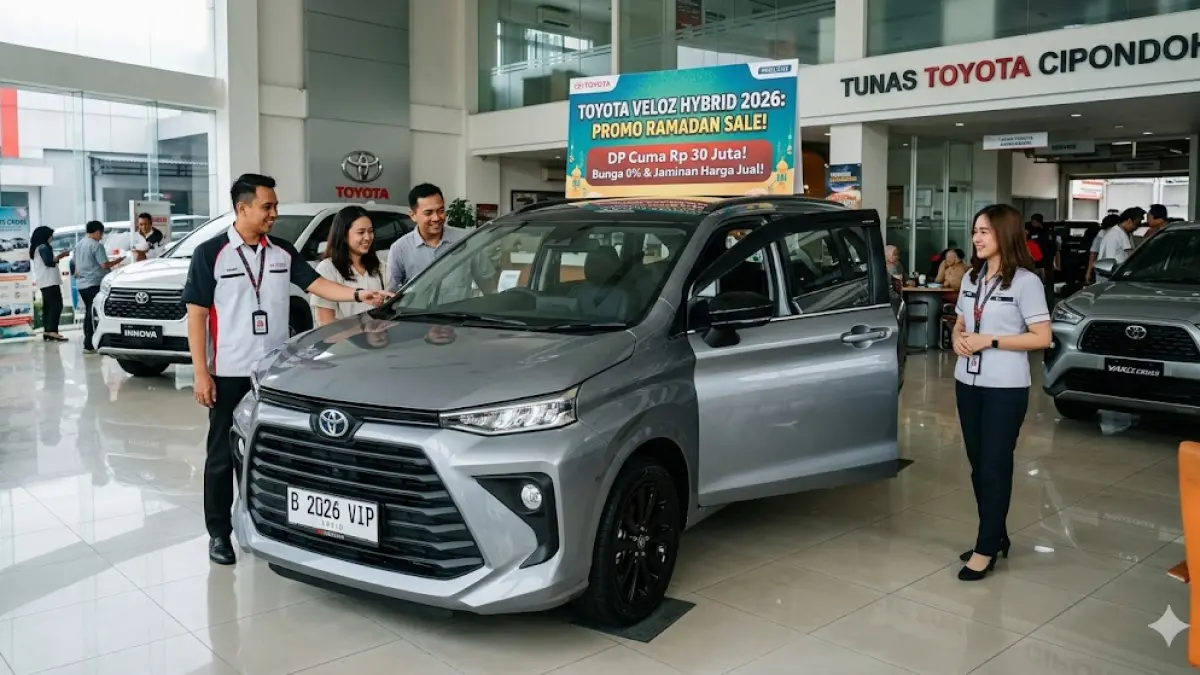 Promo Toyota Veloz Hybrid 2026! DP murah Rp 30 Juta, bunga 0%, & fitur TSS canggih. Cek spesifikasi dan harga terbaru di sini. Klik sekarang!