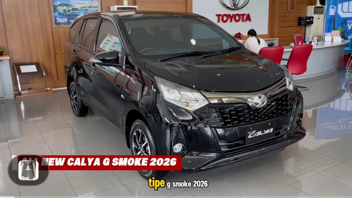 Toyota Calya 2026 tipe G Smoke hadir dengan desain baru lebih modern, fitur upgrade, dan harga Rp170 jutaan, cocok untuk mobil keluarga murah