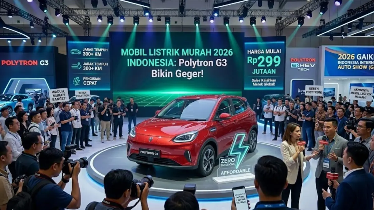 Mobil listrik murah 2026 Indonesia makin ramai! Polytron G3 hadir mulai Rp299 jutaan dan sukses kalahkan penjualan merek global.