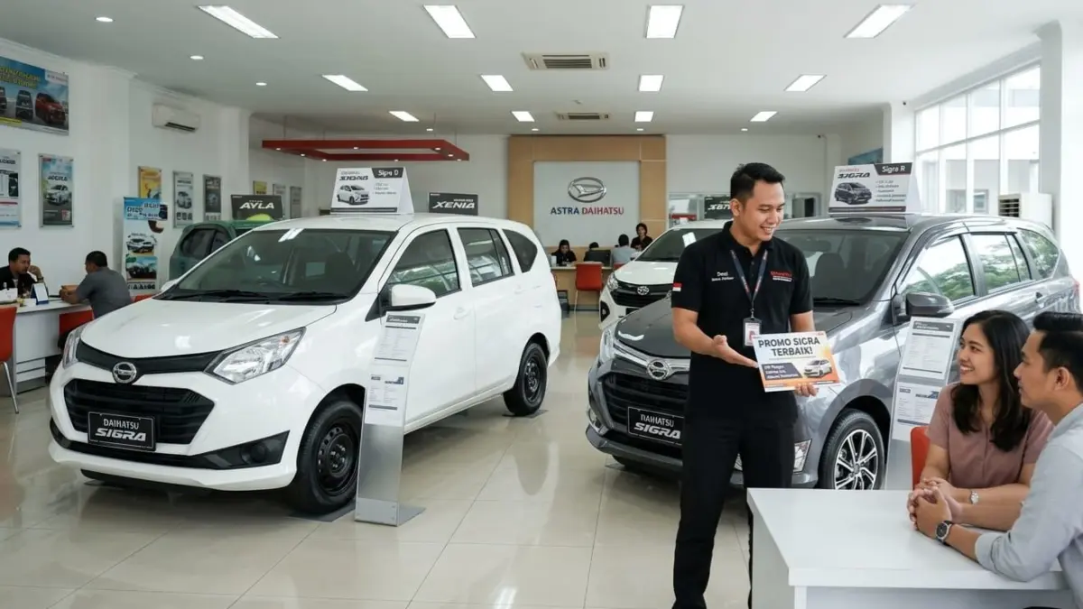 Promo Daihatsu Sigra terbaru! DP ringan dan cicilan murah, mobil 7 seater ini makin mudah dimiliki keluarga Indonesia.
