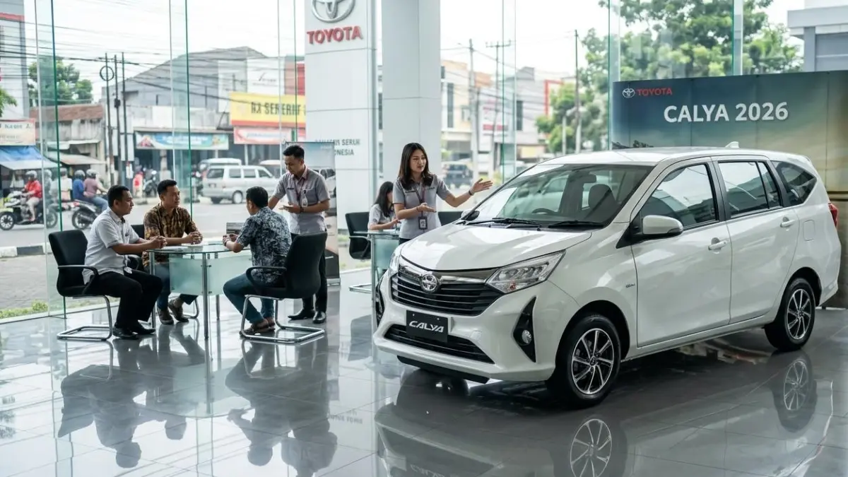 Toyota Calya 2026 diskon besar! Cicilan Rp1,1 juta & DP Rp5 juta, promo mobil murah Toyota bikin heboh.

