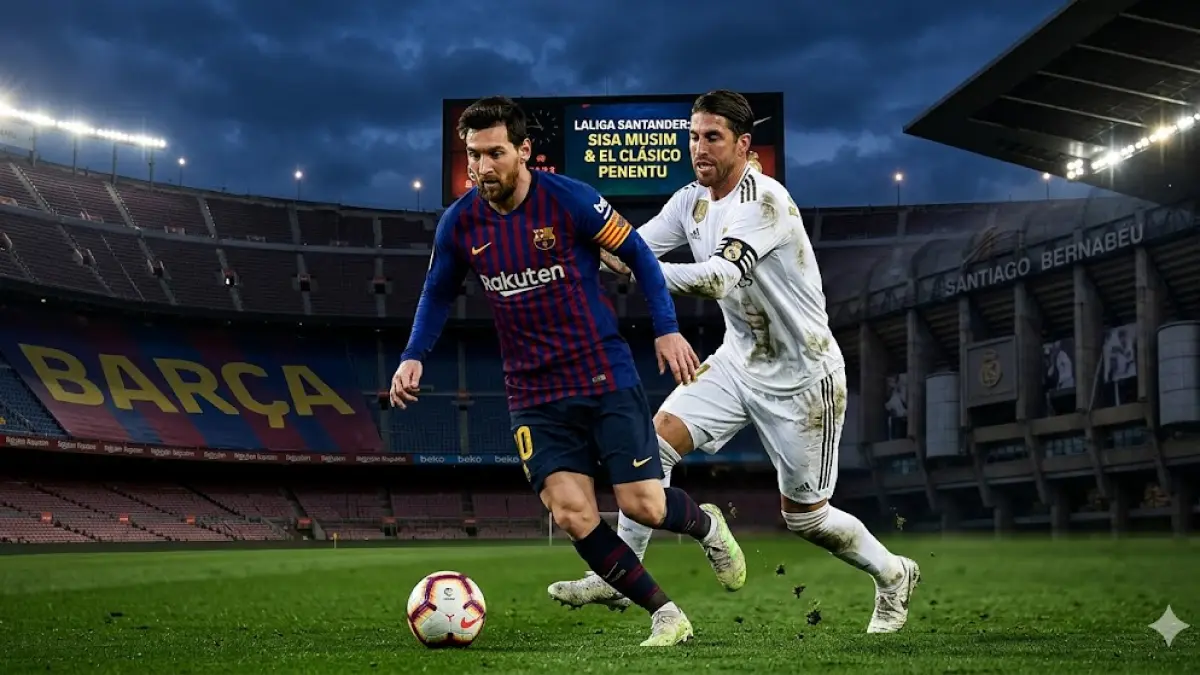 Cek jadwal sisa pertandingan Barcelona dan Real Madrid di La Liga. Barca unggul 9 poin, El Clasico jadi penentu! Siapa yang akan juara?