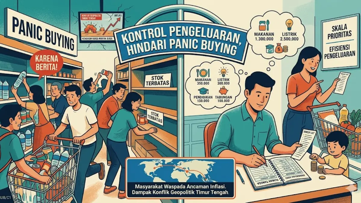 Kontrol Pengeluaran, Hindari Panic Buying - Masyarakat Waspada Ancaman Inflasi, Dampak Konflik Geopolitik Timur Tengah