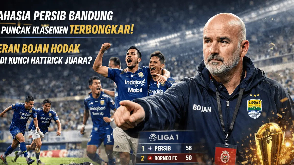 Persib Bandung kokoh di puncak! Peran Bojan Hodak jadi kunci, peluang hattrick juara makin terbuka musim ini.