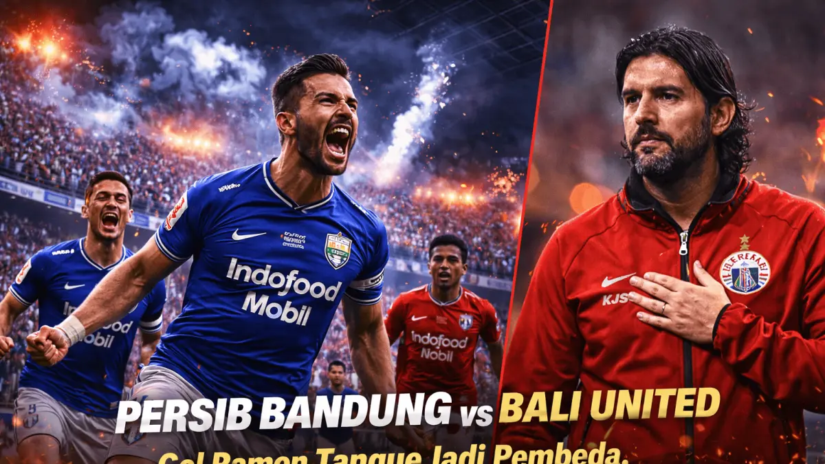 Persib Bandung vs Bali United panas! Gol Ramon Tanque jadi penentu, pelatih Persija mundur usai akui keunggulan Persib.