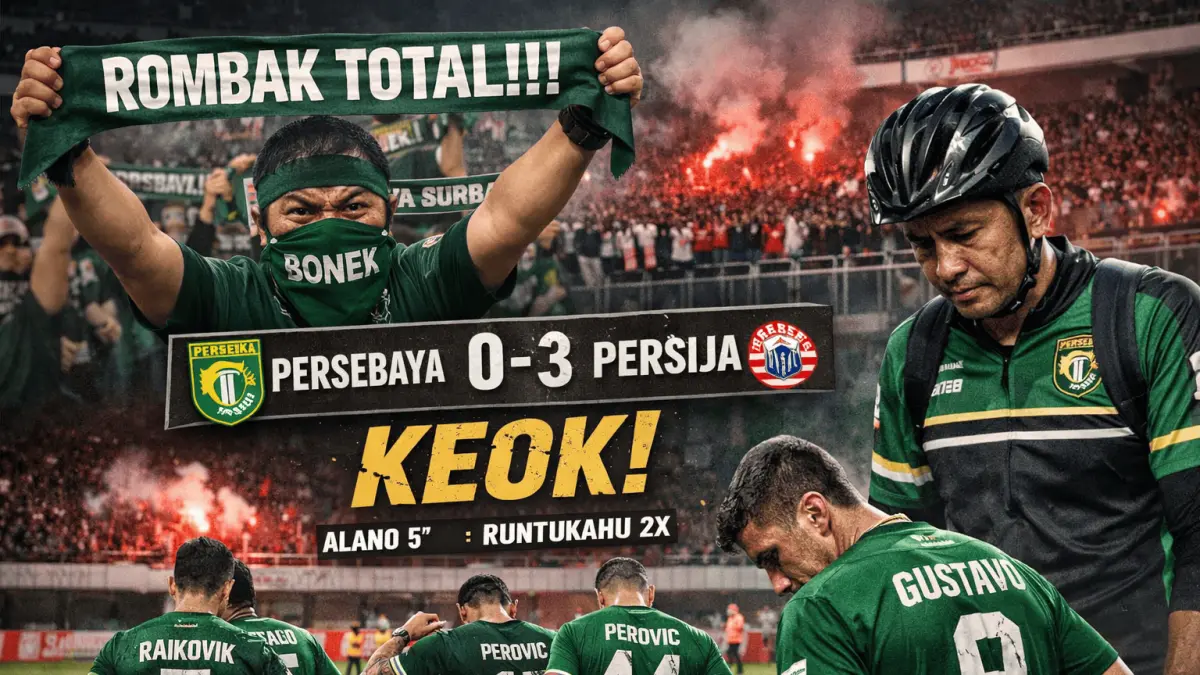 Rombakan Persebaya musim depan menguat usai kalah 0-3 dari Persija. Bonek desak evaluasi total pemain dan strategi tim.