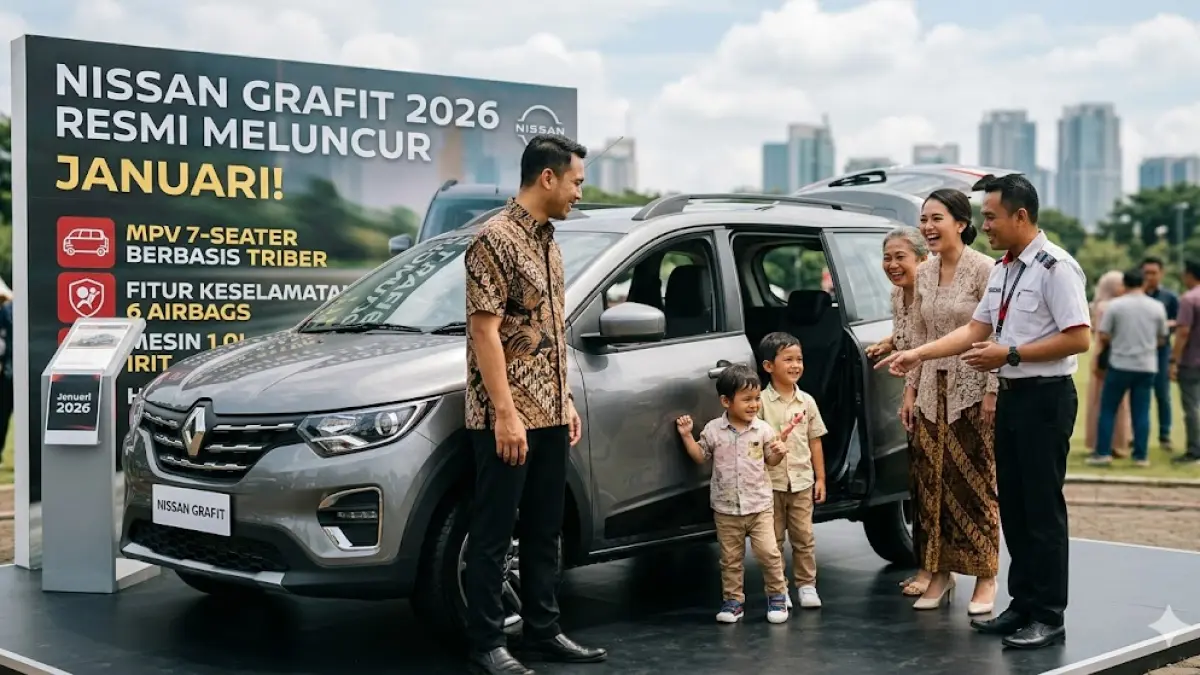 Bocoran Nissan Grafit terbaru: MPV 7-seater kompak di bawah 4 meter dengan fitur canggih dan platform CMFE+. Simak jadwal peluncurannya di Maret 2026!