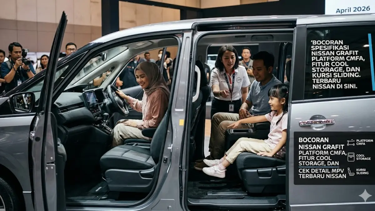 Bocoran spesifikasi Nissan Grafit terbaru: Platform CMFA, fitur cool storage, dan kursi sliding. Cek detail MPV terbaru Nissan di sini.