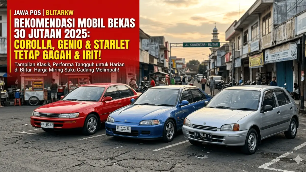 Cari mobil murah? Cek rekomendasi mobil bekas 30 jutaan 2025. Ada Toyota Great Corolla, Civic Genio, & Starlet yang irit dan tetap keren!