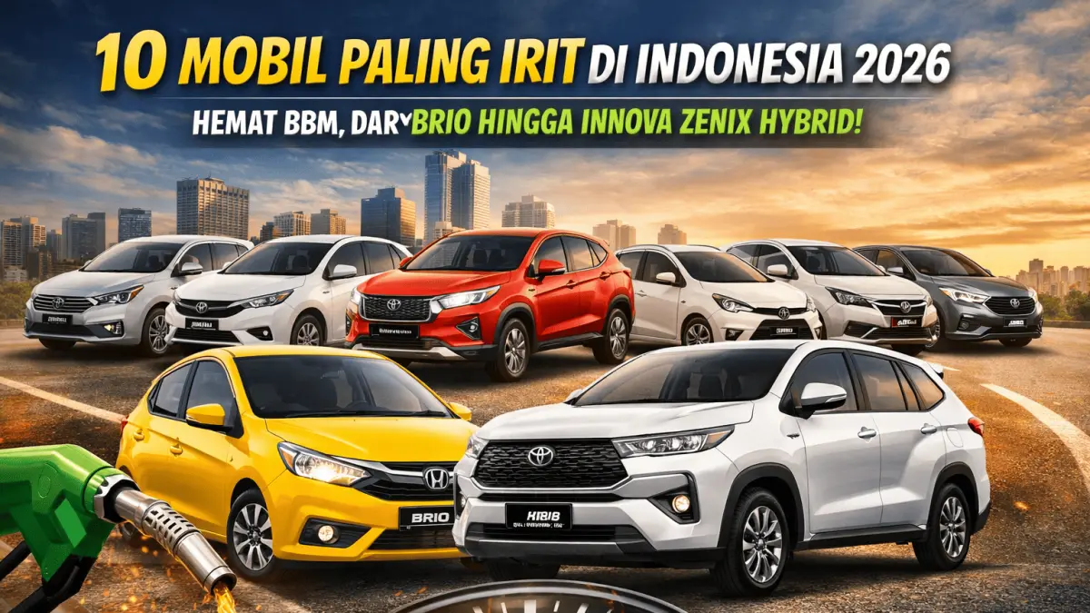 Daftar mobil paling irit di Indonesia 2026, dari Brio hingga Innova Zenix Hybrid. Pilihan terbaik hemat BBM!