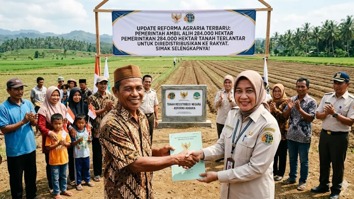 Menteri ATR Nusron Wahid ungkap keberhasilan reforma agraria terbaru tekan alih fungsi sawah hingga 5.000 hektar demi swasembada pangan nasional.