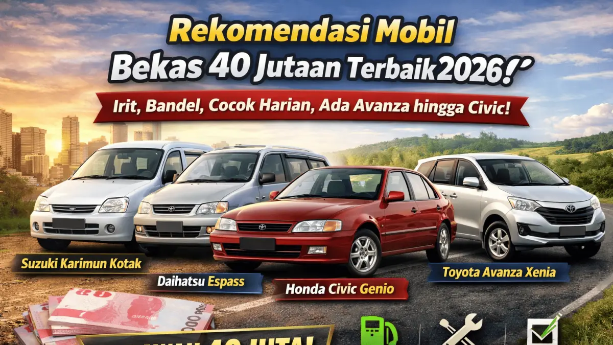 Rekomendasi mobil bekas 40 jutaan terbaik, irit dan bandel. Ada Karimun, Starlet, hingga Avanza cocok untuk harian.