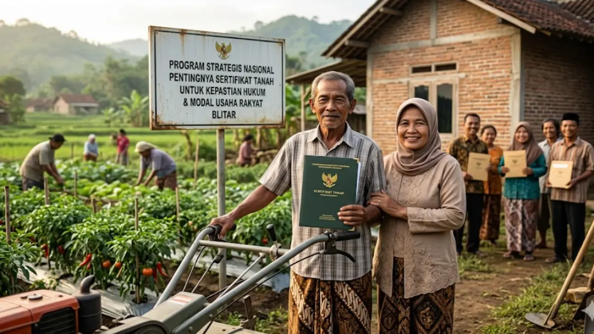 Program Sertifikat Tanah di Blitar sukses jadi motor penggerak ekonomi warga. Simak peran Pahlawan Pertanahan dalam mewujudkan kesejahteraan!