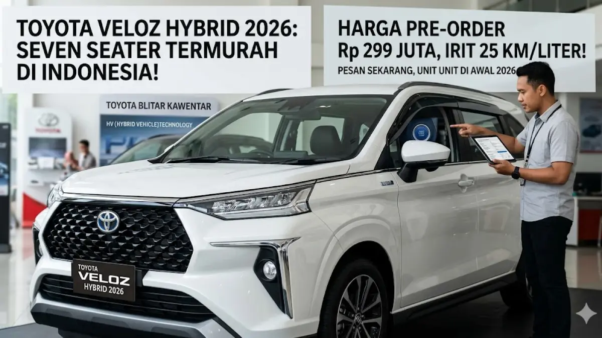Toyota Veloz Hybrid 2026 resmi meluncur! Harga mulai Rp300 jutaan, iritnya tembus 25 km/liter. Cek spesifikasi LMPV canggih ini sekarang!