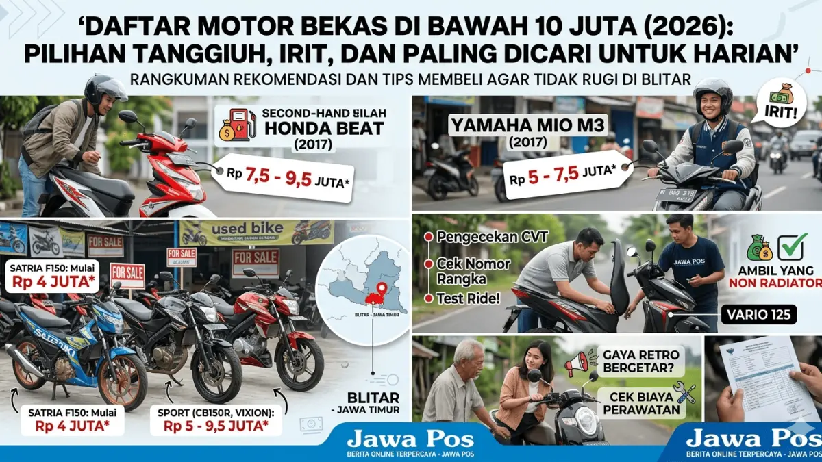 Cari motor murah? Cek daftar motor bekas di bawah 10 juta tahun 2026 yang irit dan bandel. Dari Honda Beat hingga Vixion, ini pilihannya!