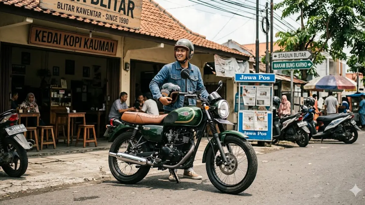 Cek harga Kawasaki W175 bekas terbaru 2026! Bandingkan tipe TR & Cafe Racer dengan XSR 155. Motor retro klasik paling hits buat nongkrong!