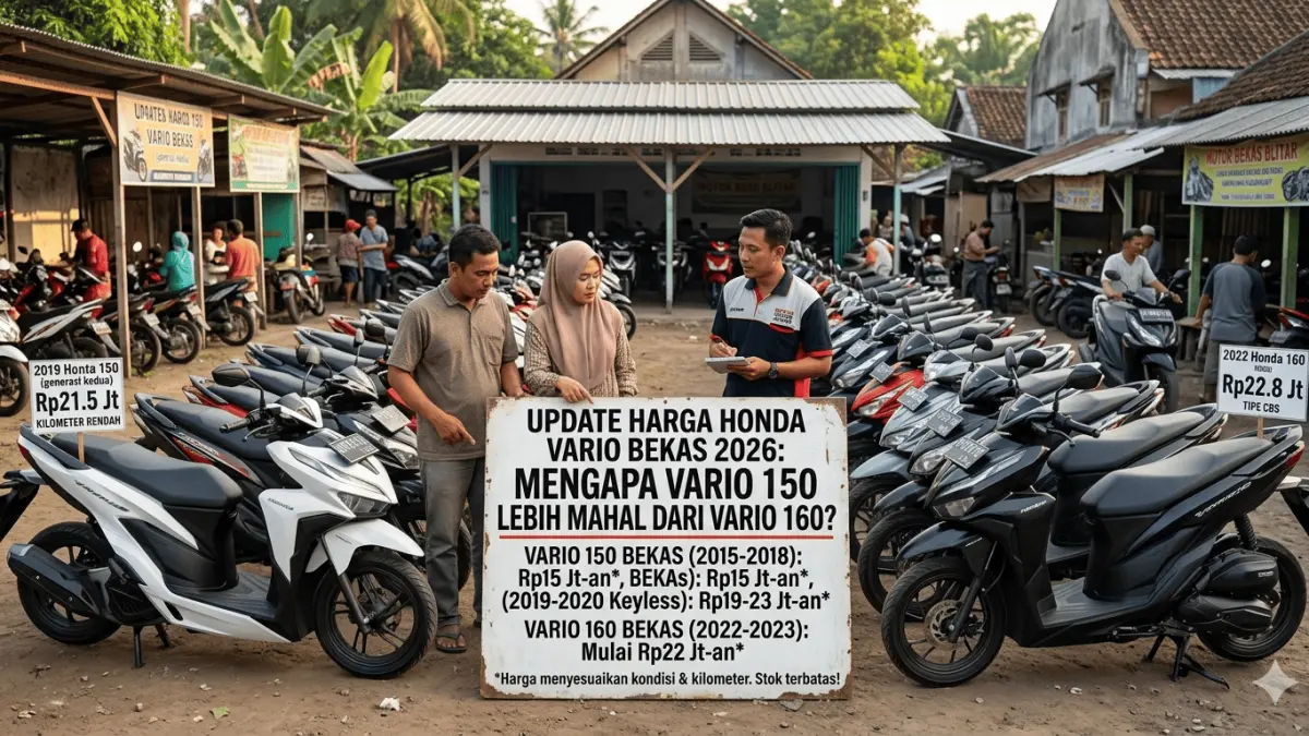Cek update harga Honda Vario bekas 2026! Kenapa Vario 150 lebih stabil dari Vario 160? Simak daftar harga lengkap dan tips memilih unit di sini.