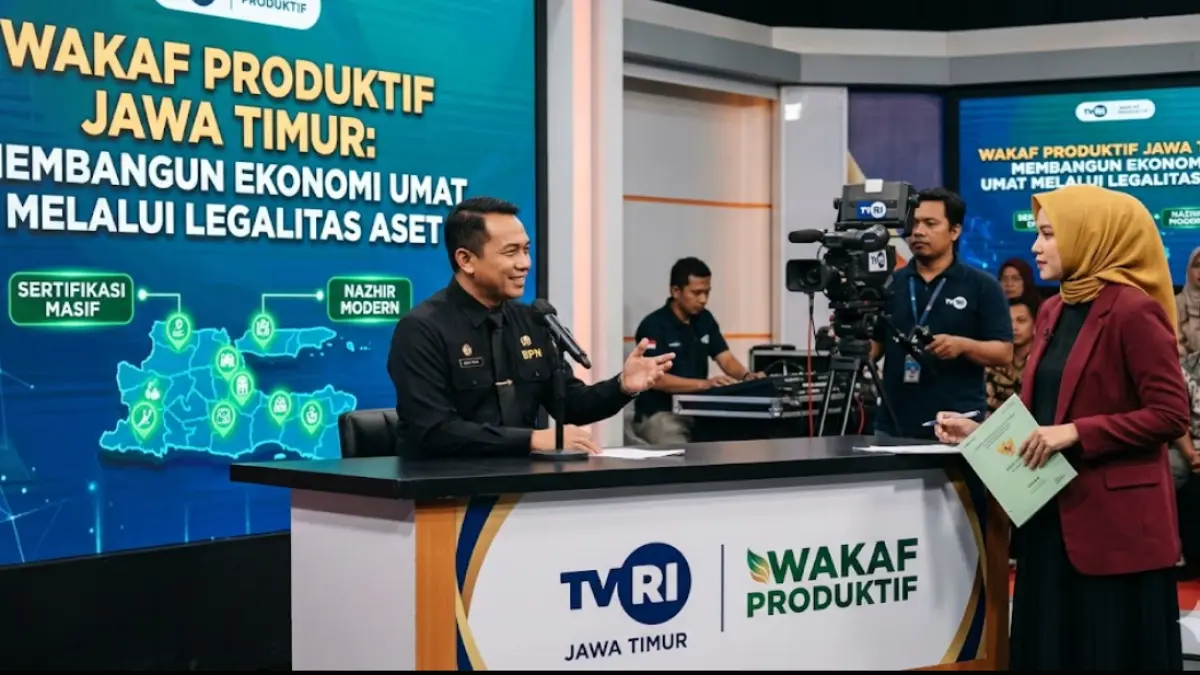 Kakanwil BPN Jatim dorong Wakaf Produktif Jawa Timur lewat sertifikasi masif! Simak cara kelola aset umat jadi unit bisnis legal di sini.