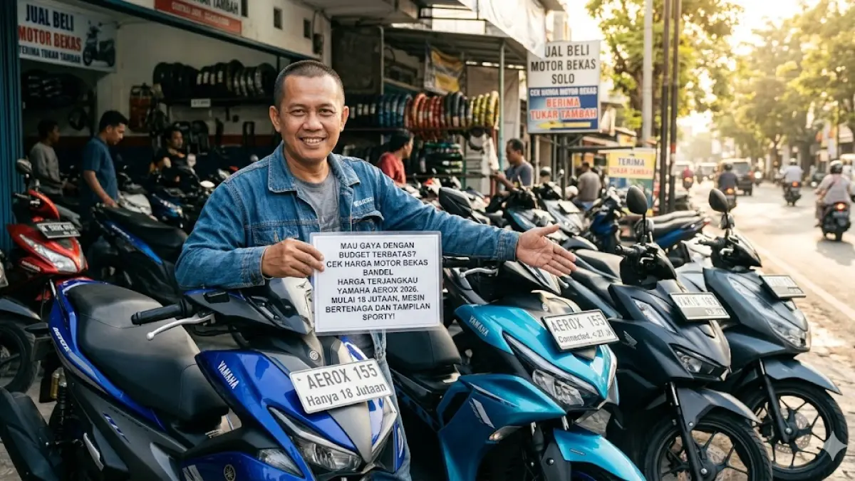 Mau gaya dengan budget terbatas? Cek harga motor bekas bandel harga terjangkau Yamaha Aerox 2026. Mulai 18 jutaan, mesin bertenaga dan tampilan sporty!