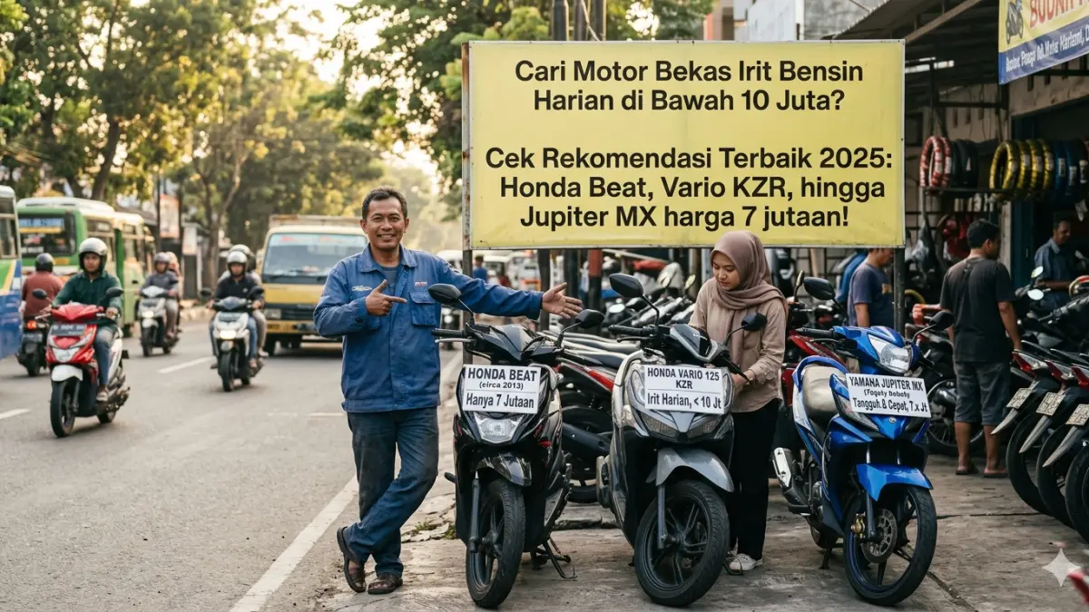 Mau hemat bensin harian? Ini daftar motor bekas irit bensin harian paling bandel harga di bawah 10 juta. Solusi cerdas transportasi murah! 