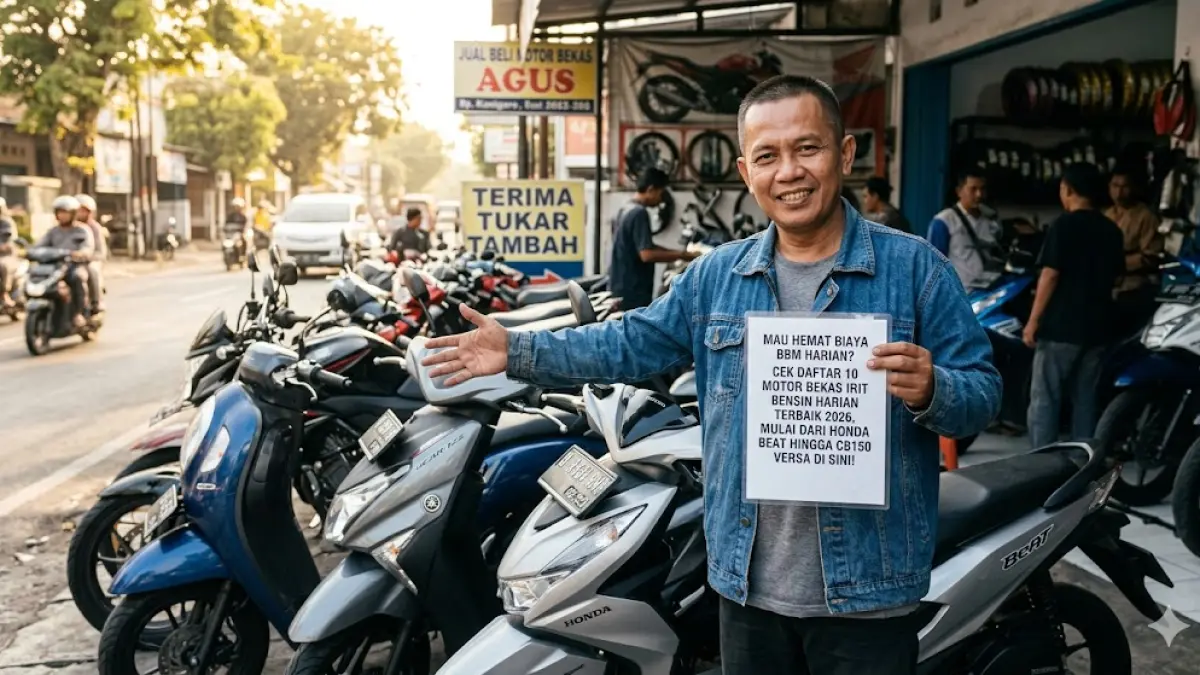 Mau hemat biaya BBM harian? Cek daftar 10 motor bekas irit bensin harian terbaik 2026, mulai dari Honda Beat hingga CB150 Versa di sini!