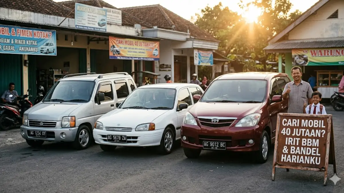 Cari mobil keluarga bekas irit BBM harga 40 jutaan? Intip rekomendasi mobil bandel: Karimun, Starlet, hingga Avanza yang cocok buat harian di sini! (gemini ai)