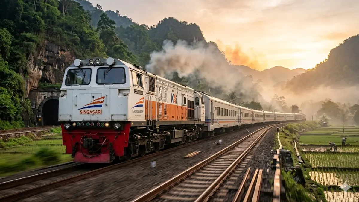 Heboh di Jombang! KA Bangun Karta New Generation Perdana Melintas, Rangkaian Stainless Steel Bikin Takjub Railfans