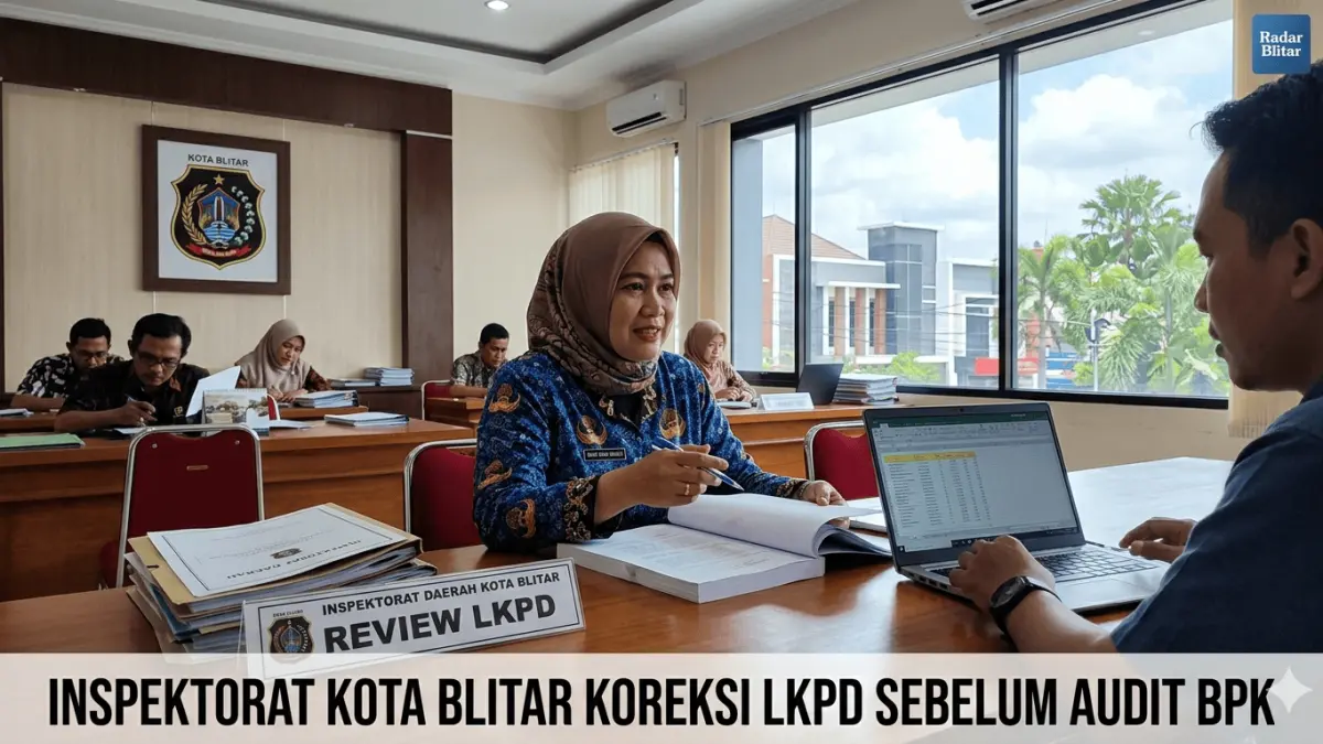 Inspektorat Daerah Kota Blitar kembali melakukan review terhadap laporan keuangan pemerintah daerah (LKPD) sebelum diaudit Badan Pemeriksa Keuangan (BPK). (Gemini AI)
